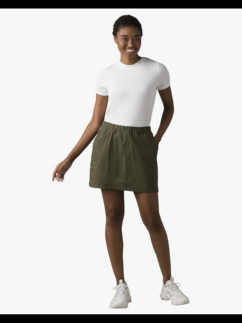 NWT prAna Double Peak Skort Size 10 Olive Green